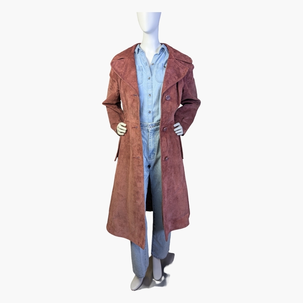 Vintage 70s Long Suede Coat | Union Made | Women's Medium - Picture 4 of 10